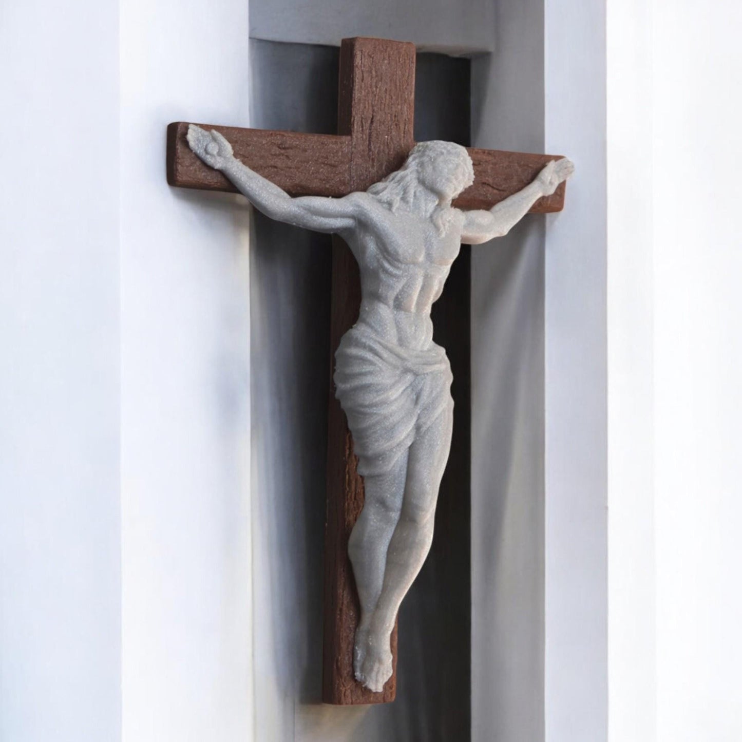 Crucifixion of Jesus Wall Sculpture Decor - Savior Christian Art, Faith Inspired Home Hanging, Religious Gift for Believers