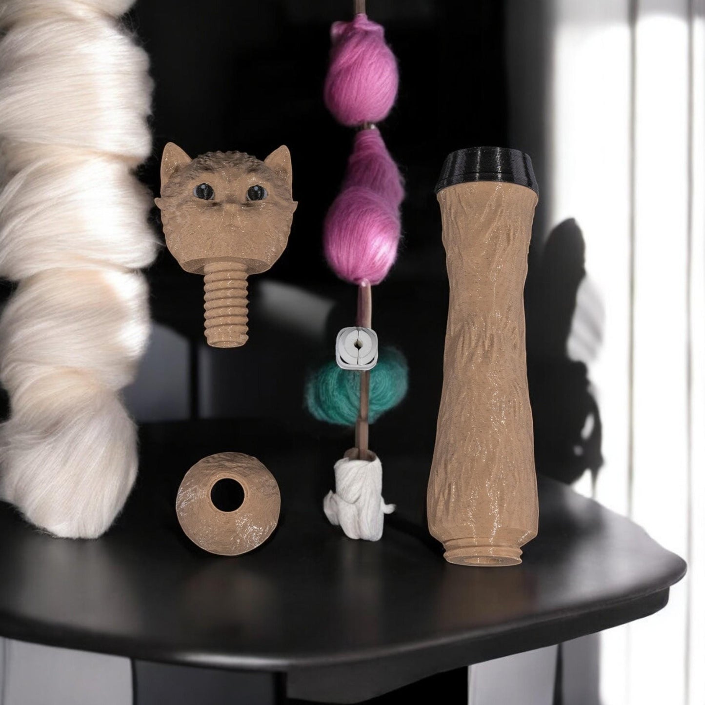 Cat Yarn Holder – Cute Cat Yarn Bowl Hook Case, Knitting Supplies Organizer, Perfect Gift for Feline Lovers & Crochet Enthusiasts