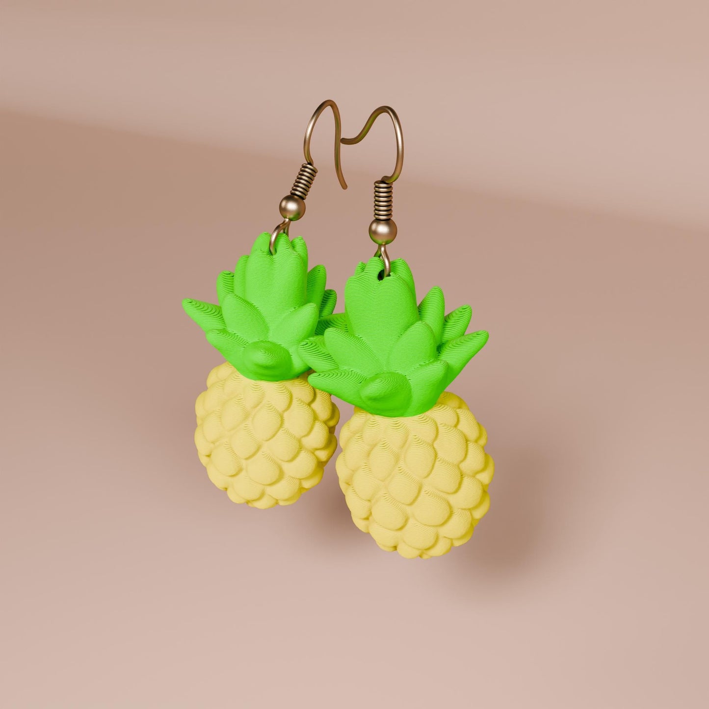 Pineapple Earrings | 3D Printed Jewelry | Unique Tropical Accessories | Fun Gift Idea for Summer Festivals & Beach Lovers