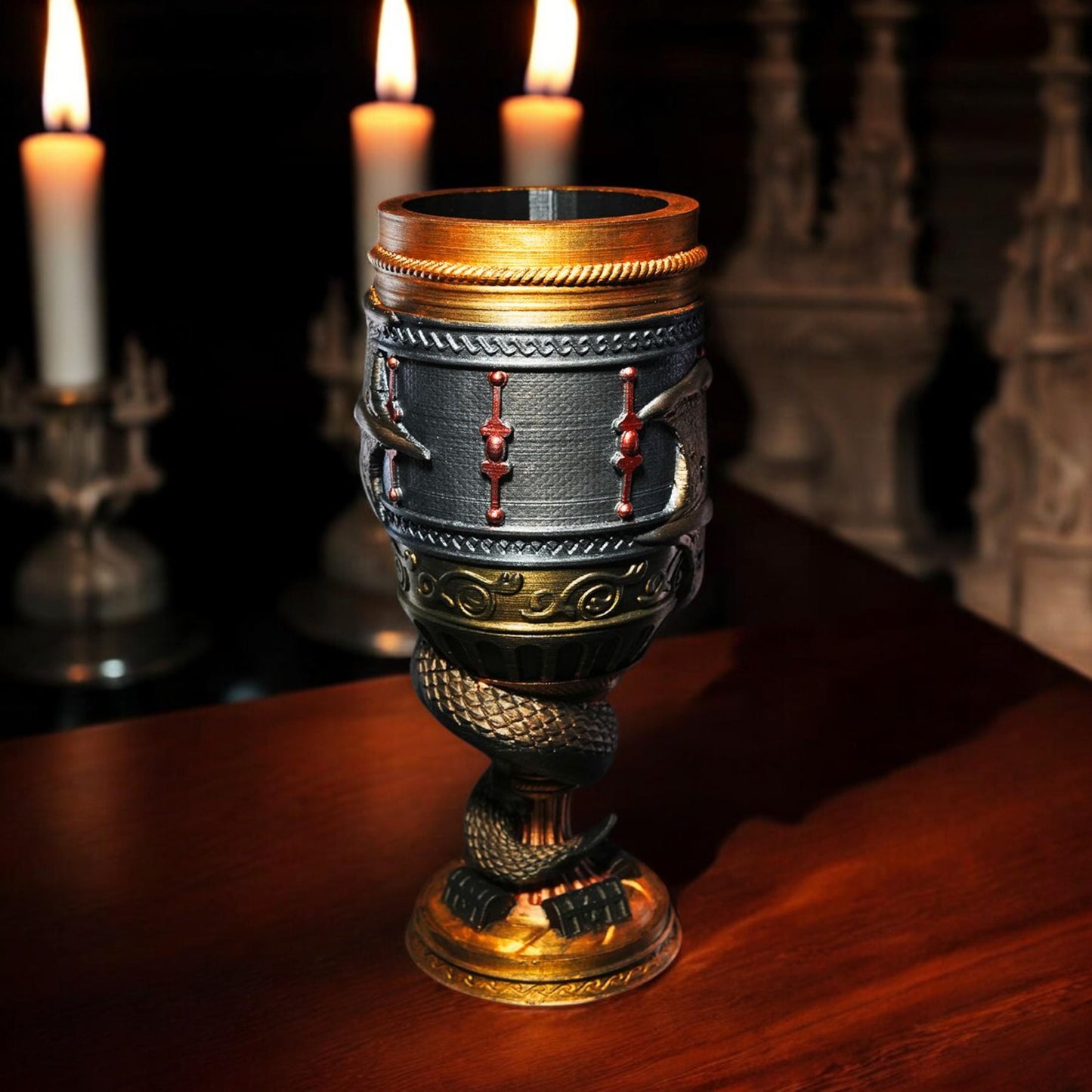 Dragon Inspired Soda Goblet - Unique 3D Printed Cup Holder for 12oz Cans, Fantasy Drinkware & Gifts for Dragon Lovers