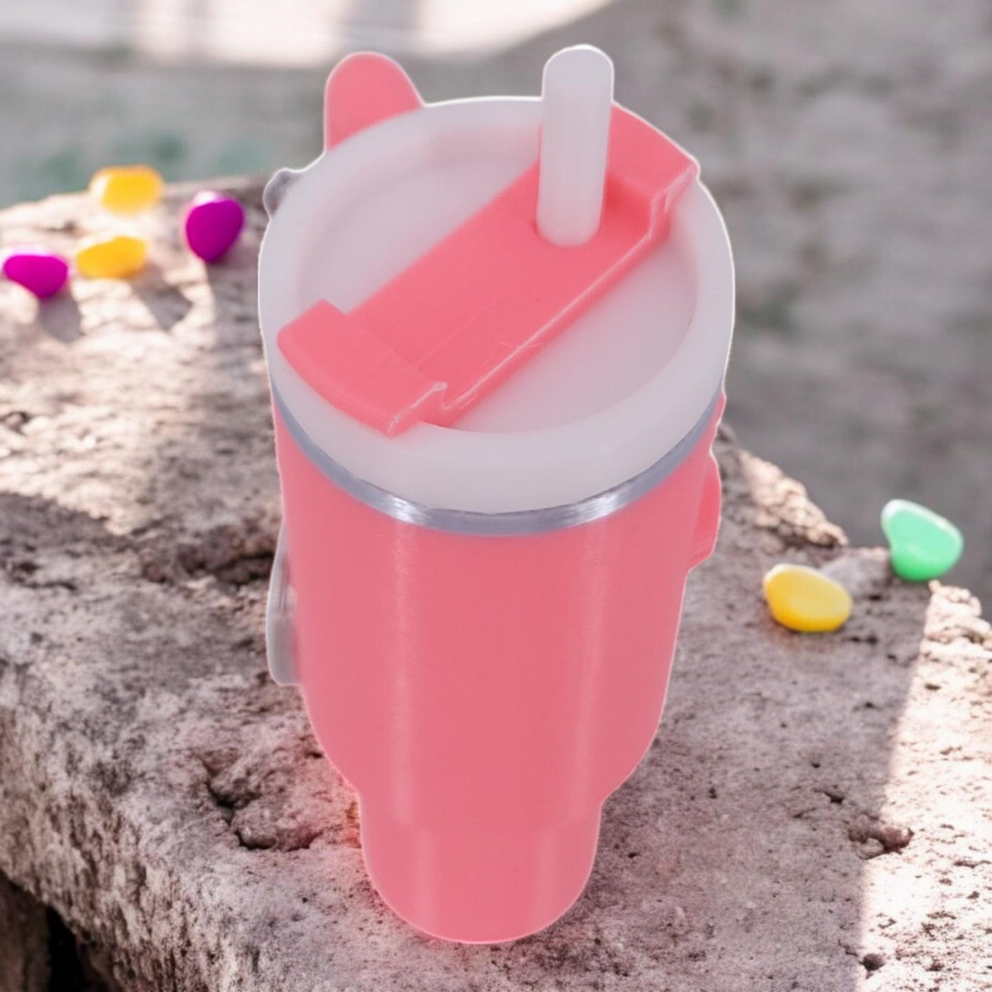 Tumbler Keychain Stanley Inspired | 3D Printed Holder for Chapstick, Pills & Cash | Unique Gift Idea