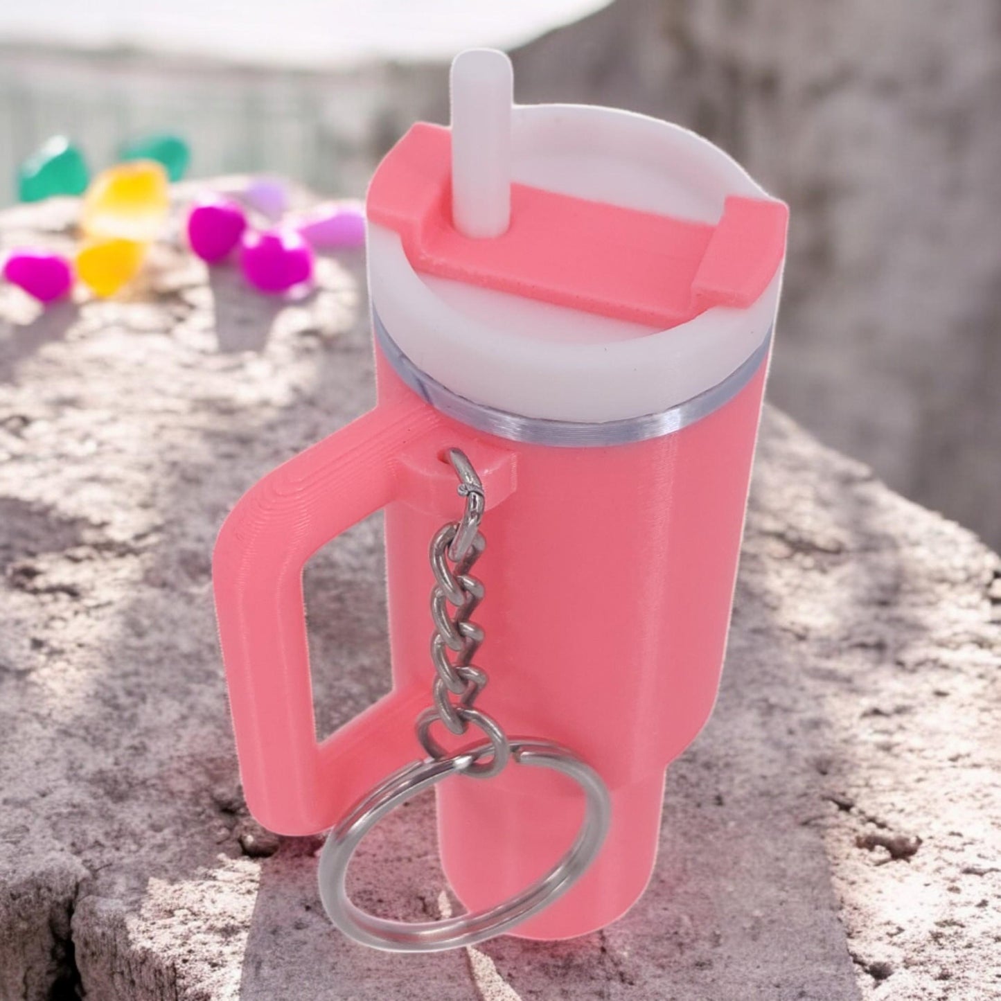 Tumbler Keychain Stanley Inspired | 3D Printed Holder for Chapstick, Pills & Cash | Unique Gift Idea