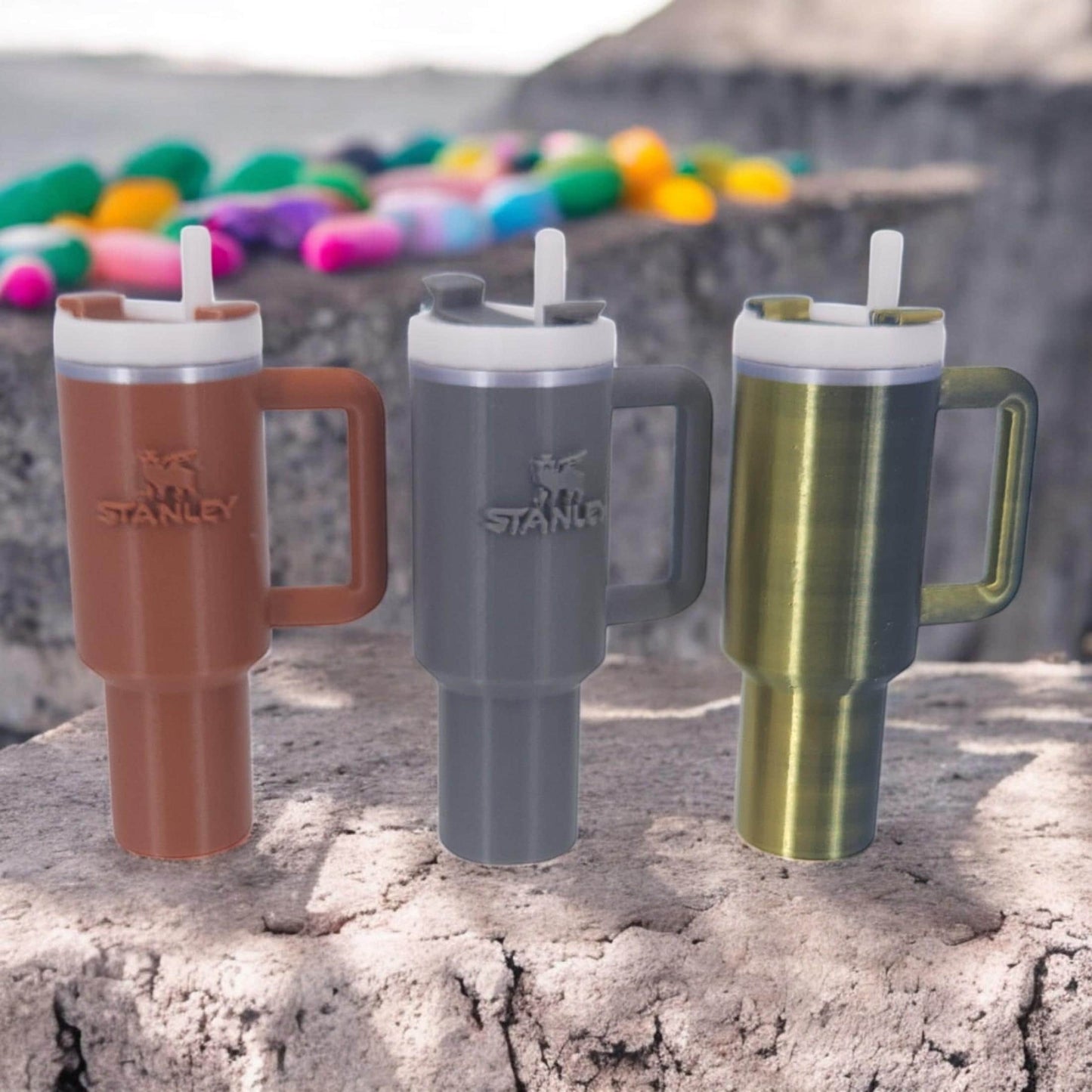 Tumbler Keychain Stanley Inspired | 3D Printed Holder for Chapstick, Pills & Cash | Unique Gift Idea