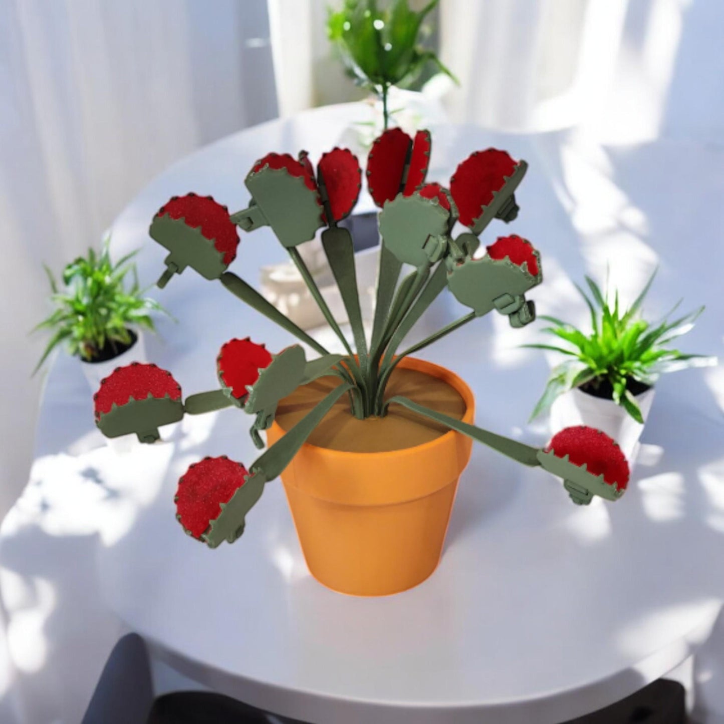 3D Printed Venus Flytrap Chip Clip Holder - Unique Snack Holder with Secret Compartment for Home Garden Decor