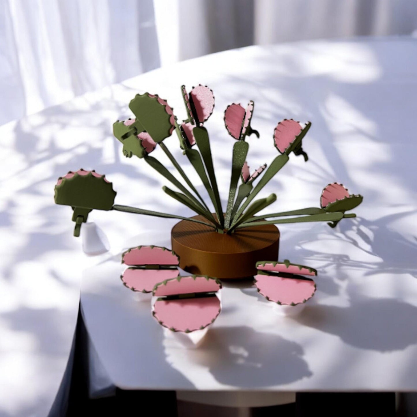 3D Printed Venus Flytrap Chip Clip Holder - Unique Snack Holder with Secret Compartment for Home Garden Decor