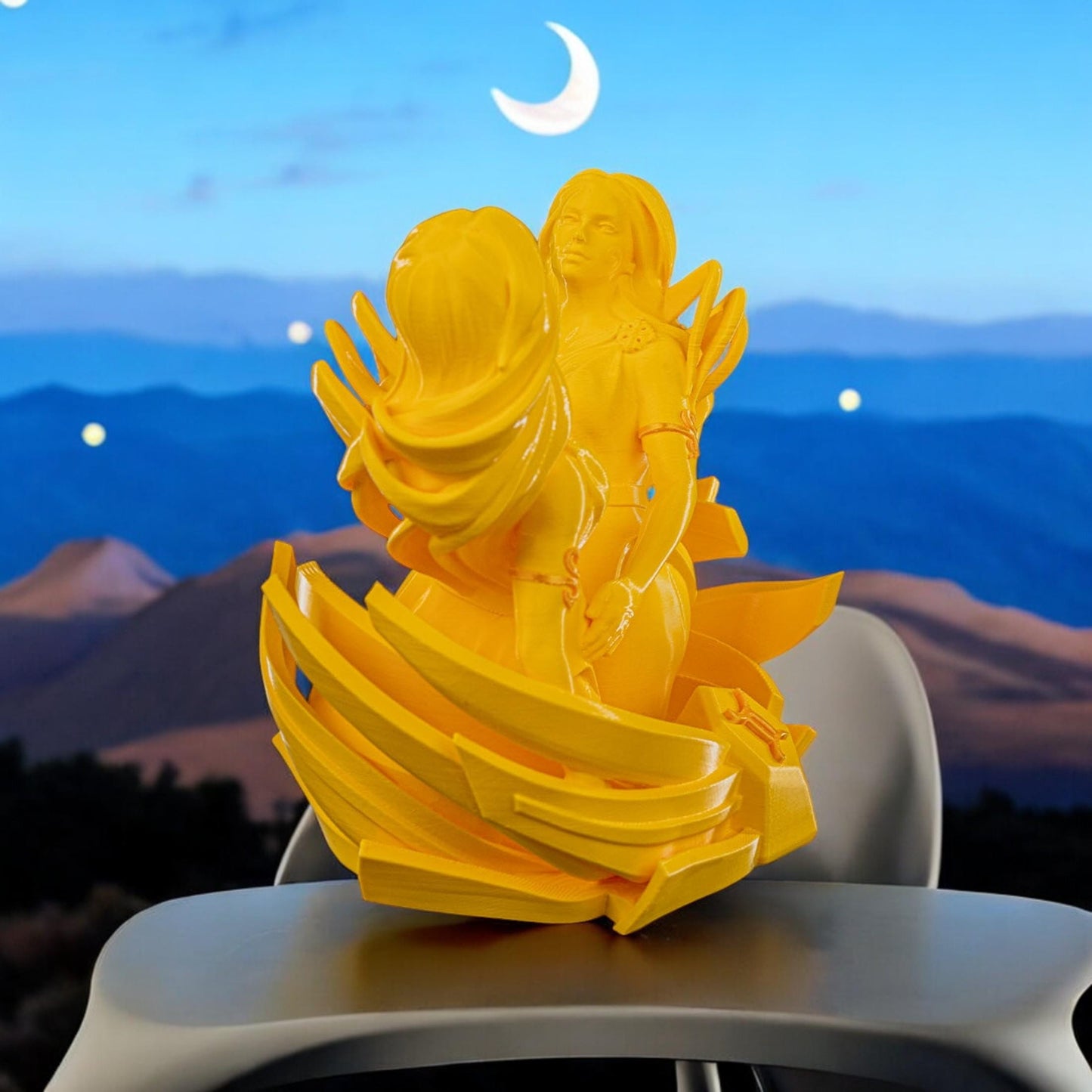 Gemini Sculpture Figurine | Unique 3D Printed Zodiac Decor & Astrology Gifts for Gemini Lovers