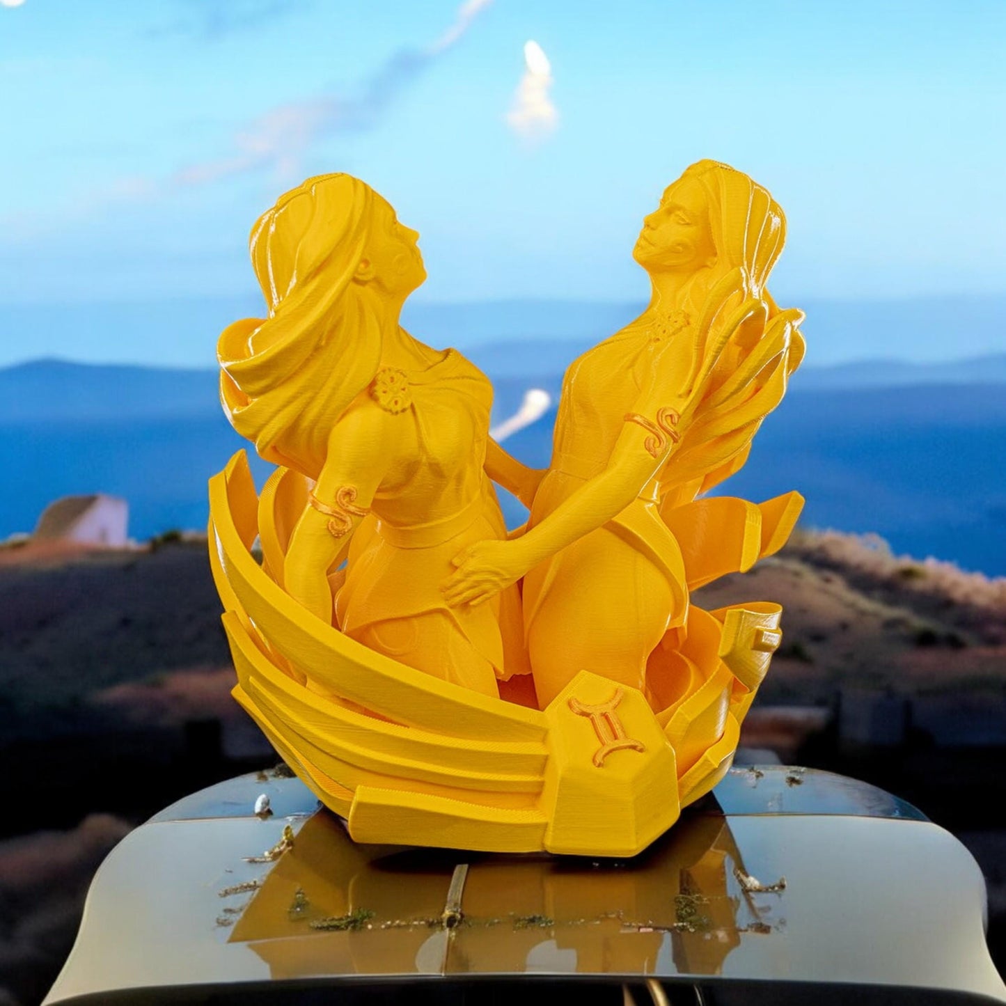 Gemini Sculpture Figurine | Unique 3D Printed Zodiac Decor & Astrology Gifts for Gemini Lovers
