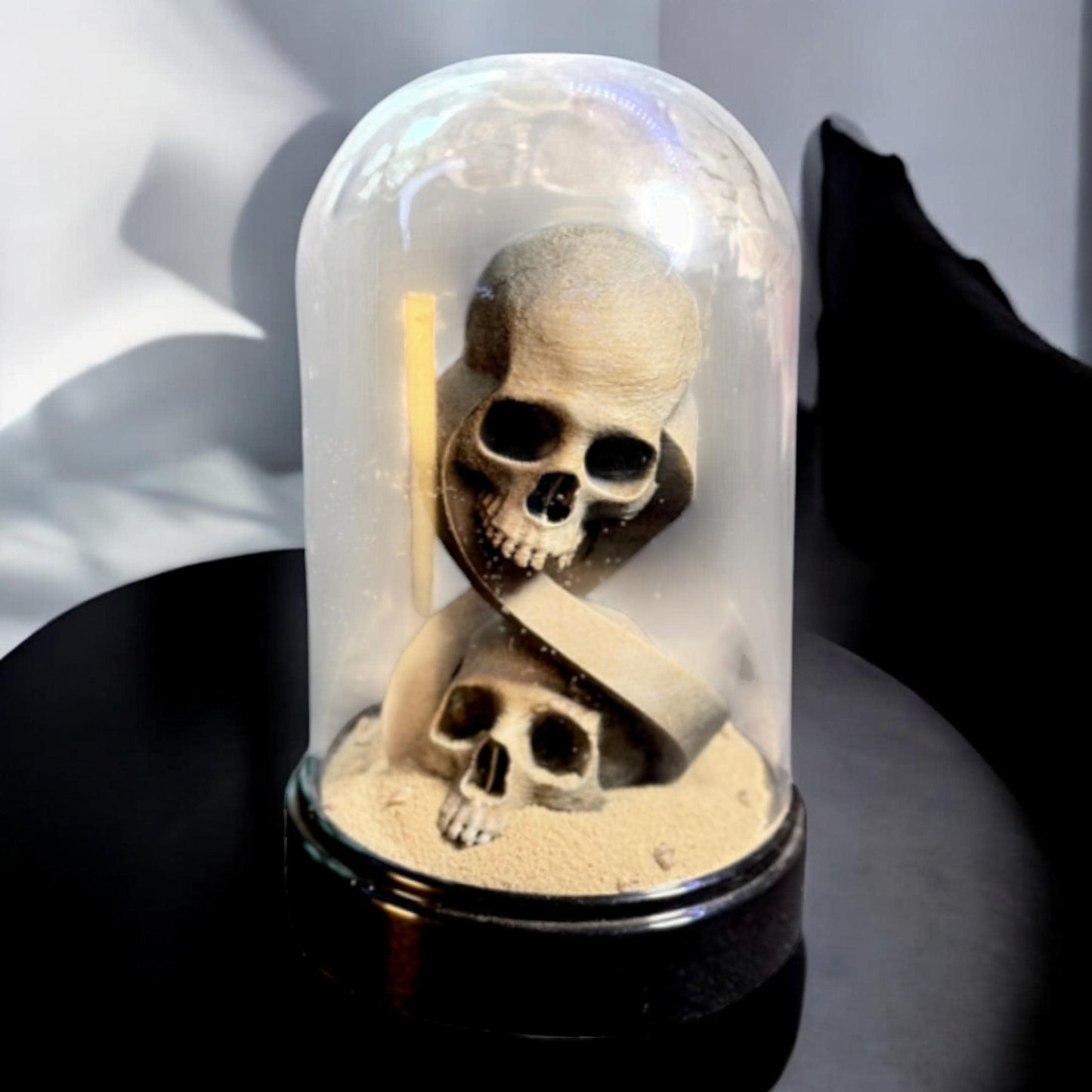 Sand of Mortality Skull Figurine | Unique Gothic Decor | Dark Art Collectible & Home Accent | Macabre Decor Idea