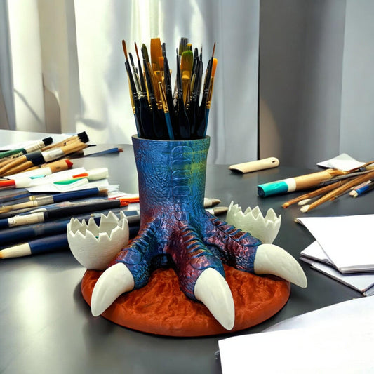 T-Rex Foot Desk Organizer | 3D Printed Unique Home Office Decor & Storage Solution | Custom Color Scheme