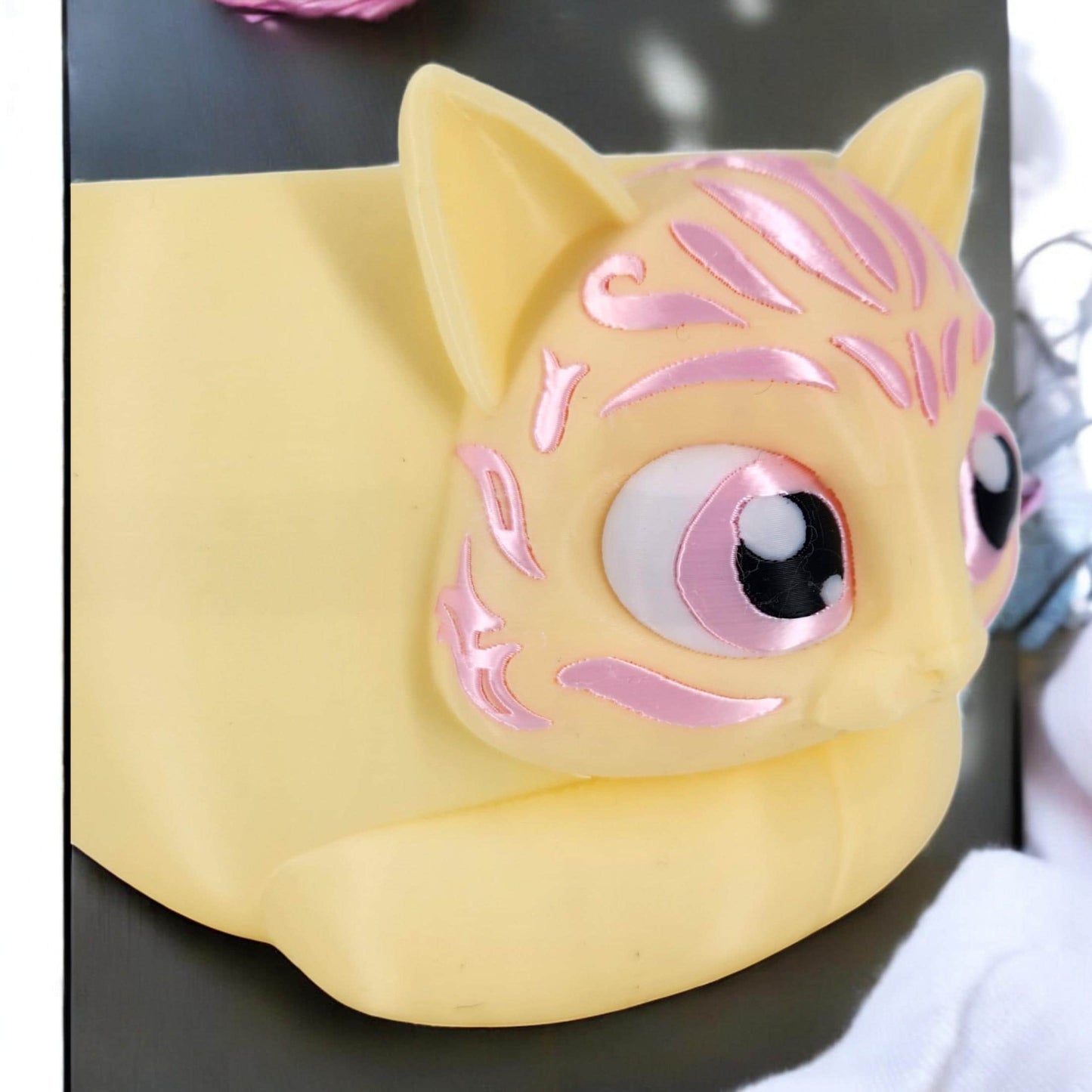 Cat Bobble Yarn Bowl - Perfect Gift for Knitting & Crochet Lovers, Feline Themed Accessory, Handmade Yarn Organizer