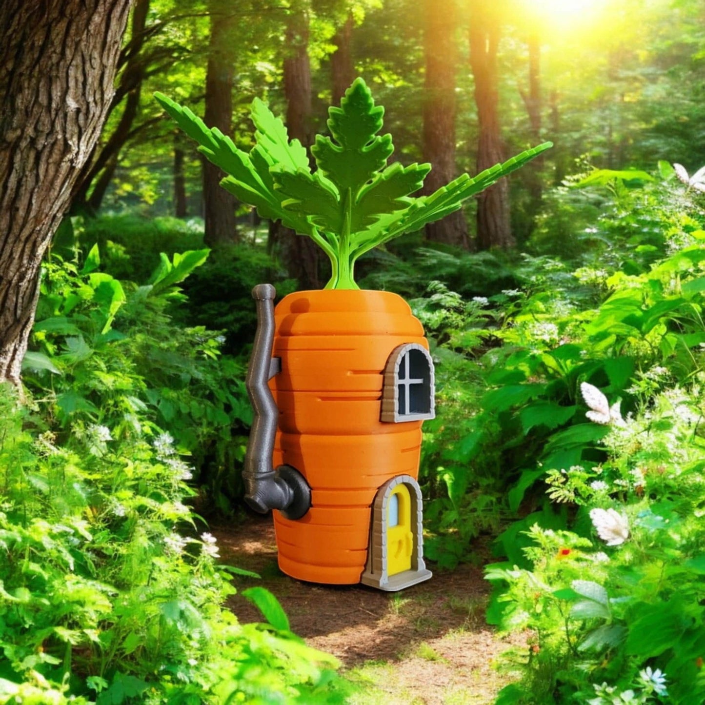 Carrot Fairy House - Enchanted Garden & Home Accessory, Perfect Size for Miniature Decor Whimsical Touch