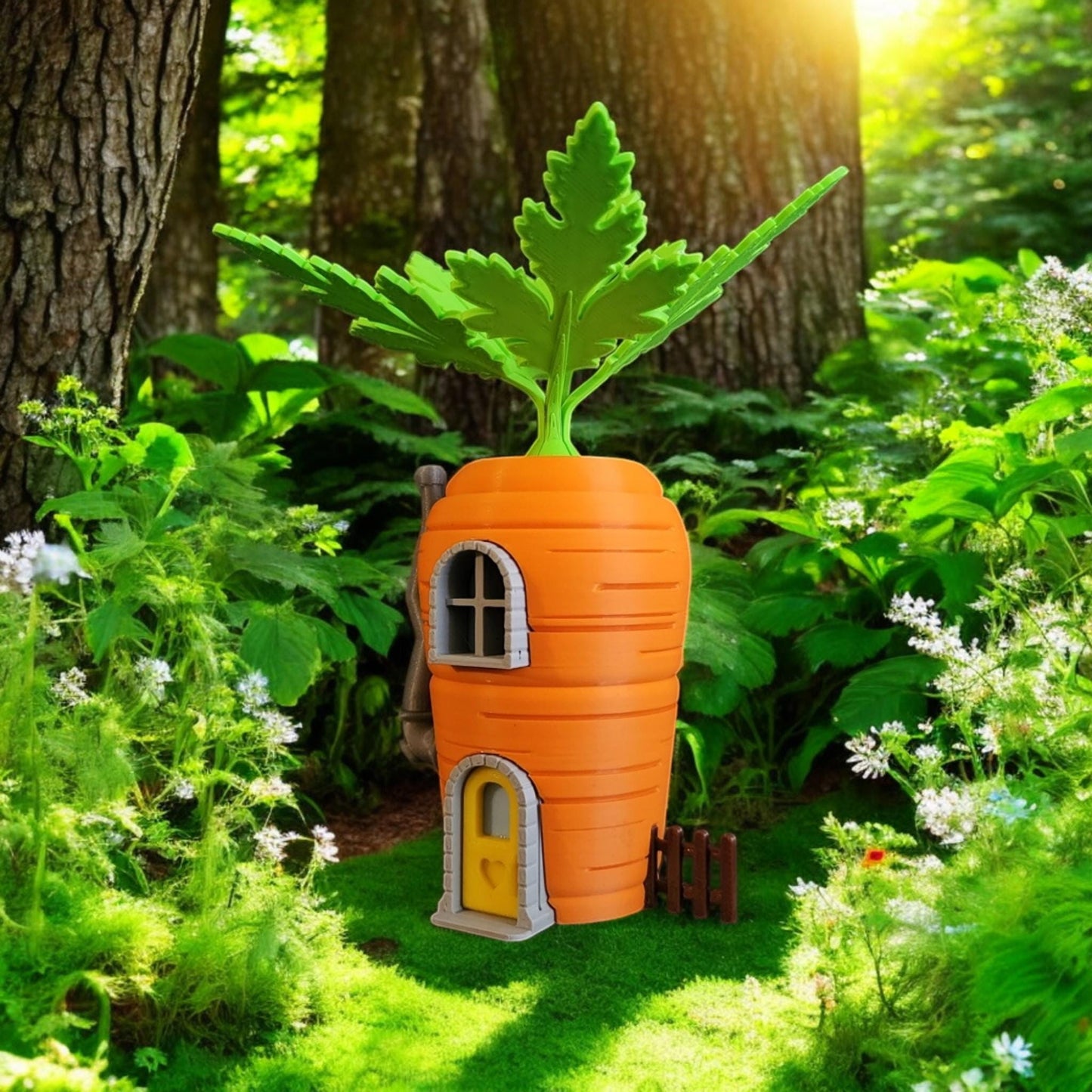 Carrot Fairy House - Enchanted Garden & Home Accessory, Perfect Size for Miniature Decor Whimsical Touch