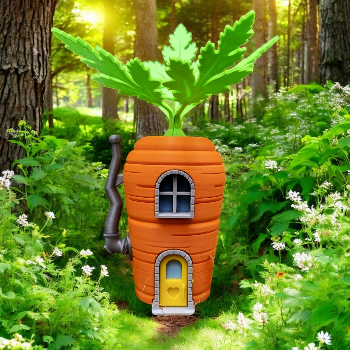 Carrot Fairy House - Enchanted Garden & Home Accessory, Perfect Size for Miniature Decor Whimsical Touch