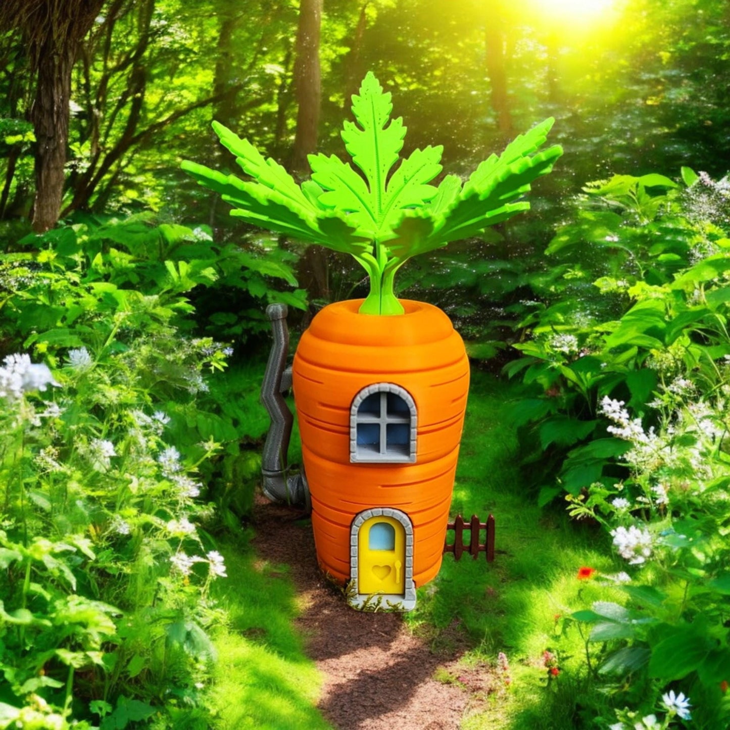 Carrot Fairy House - Enchanted Garden & Home Accessory, Perfect Size for Miniature Decor Whimsical Touch