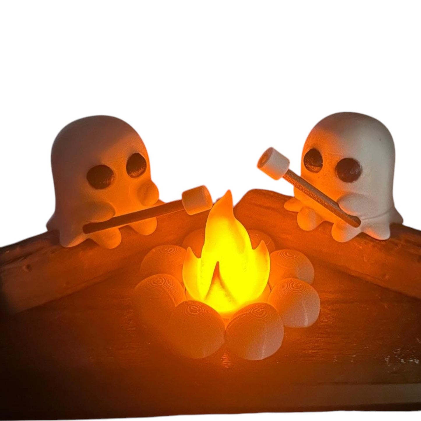 Ghost Campfire Scene with Marshmallows, Halloween Home Decor, Spooky Decor for Fall, Fun Halloween Decorations, Unique Gift Idea