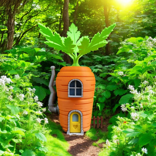 Carrot Fairy House - Enchanted Garden & Home Accessory, Perfect Size for Miniature Decor Whimsical Touch