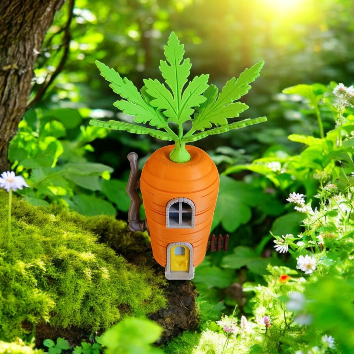 Carrot Fairy House - Enchanted Garden & Home Accessory, Perfect Size for Miniature Decor Whimsical Touch