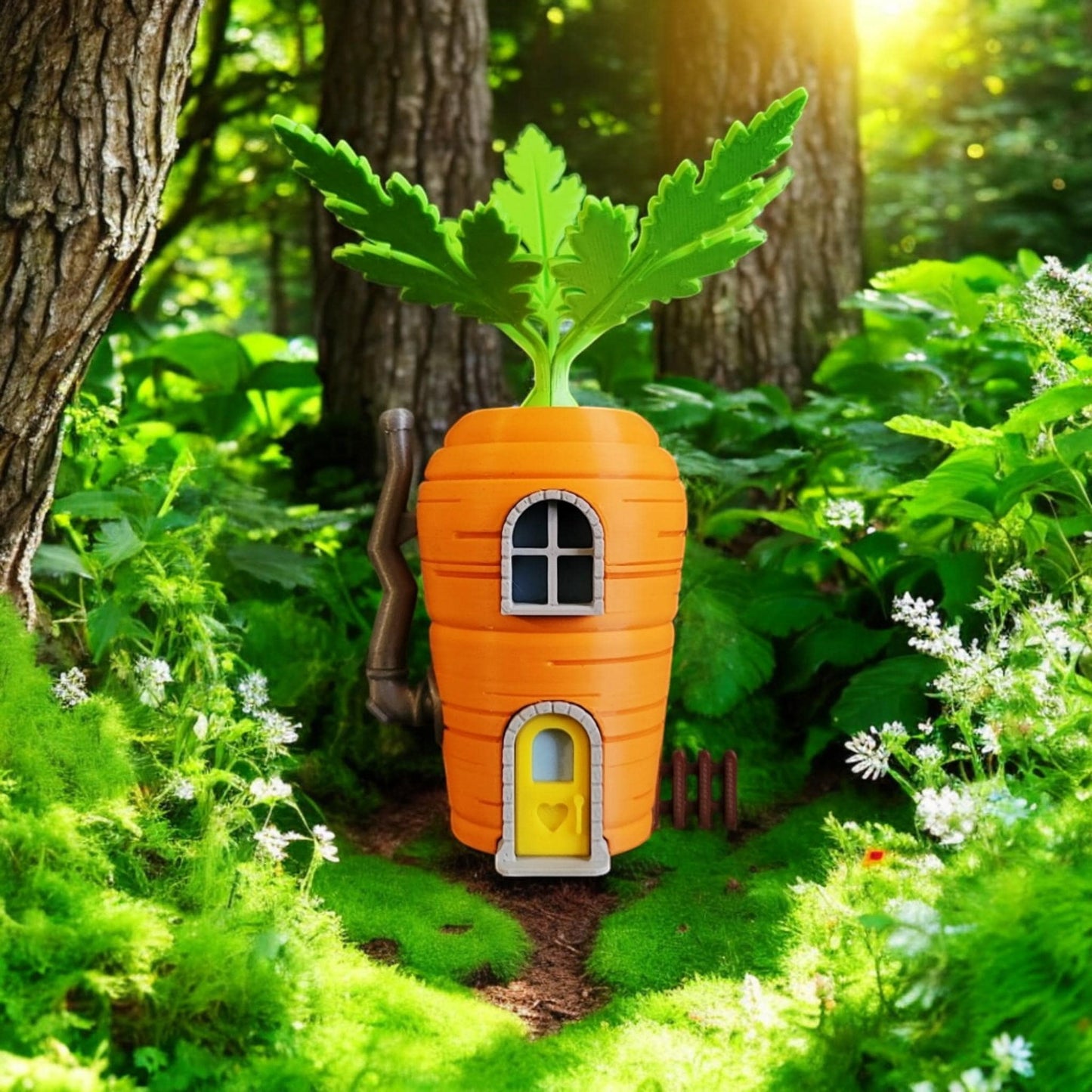 Carrot Fairy House - Enchanted Garden & Home Accessory, Perfect Size for Miniature Decor Whimsical Touch