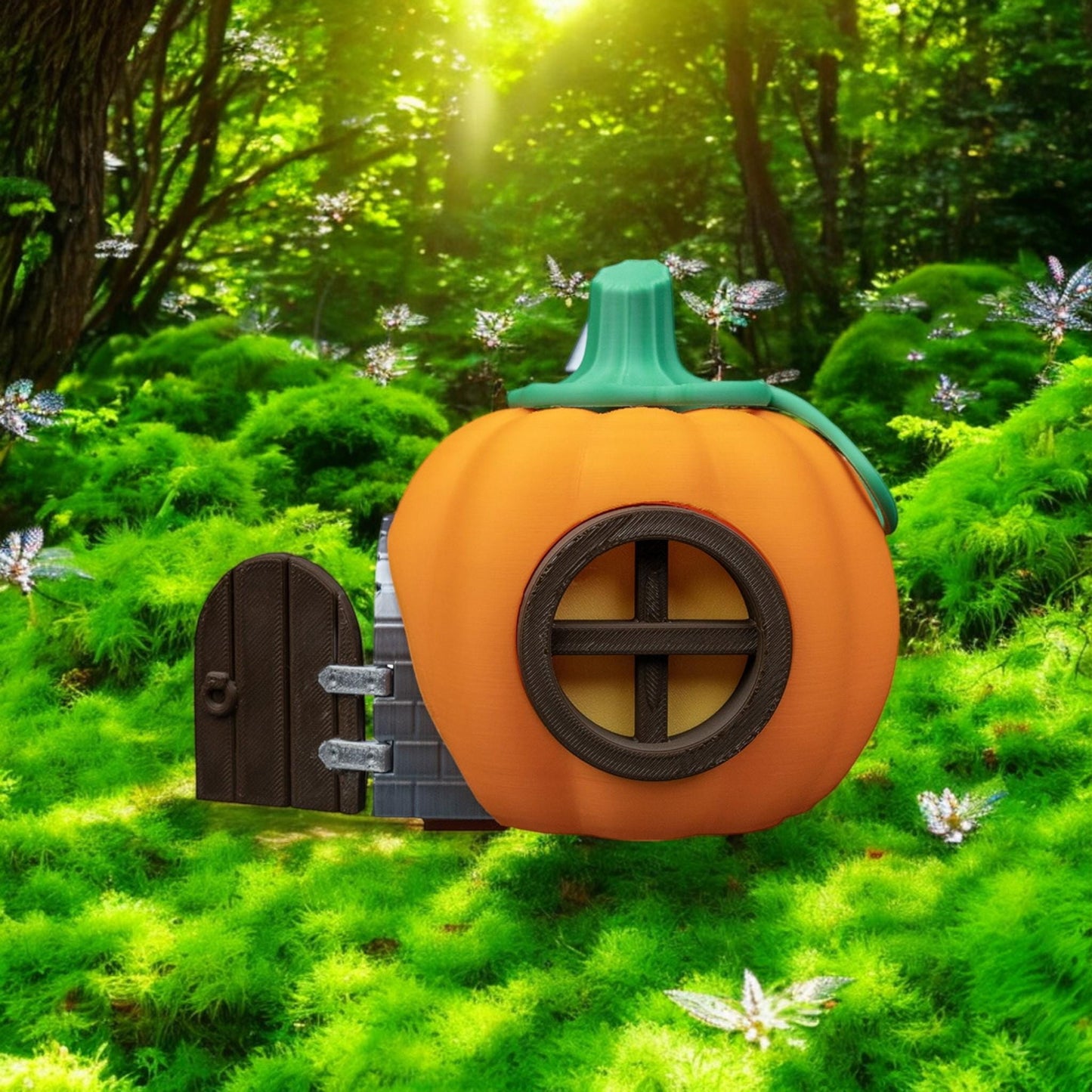 Pumpkin Fairy House - Enchanted Garden Decor & Miniature Home Accessory for a Whimsical Touch