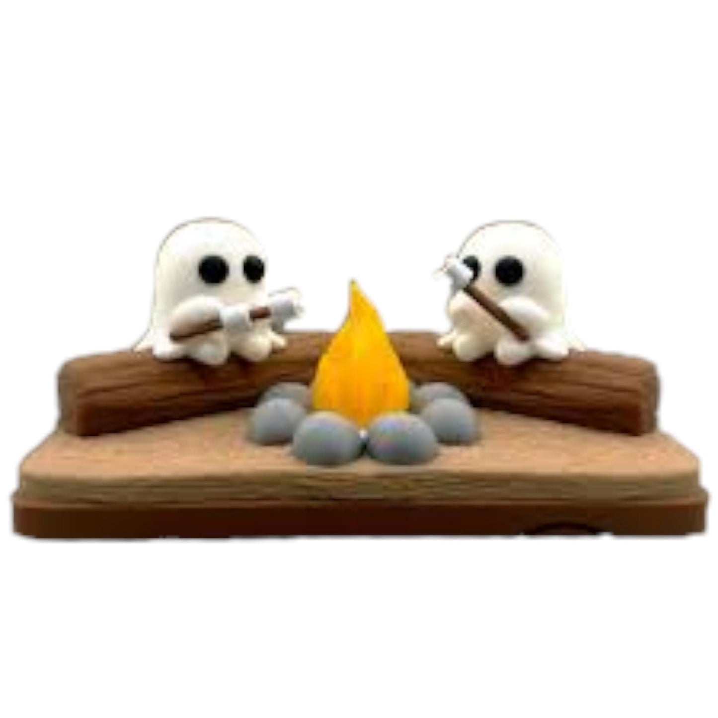 Ghost Campfire Scene with Marshmallows, Halloween Home Decor, Spooky Decor for Fall, Fun Halloween Decorations, Unique Gift Idea