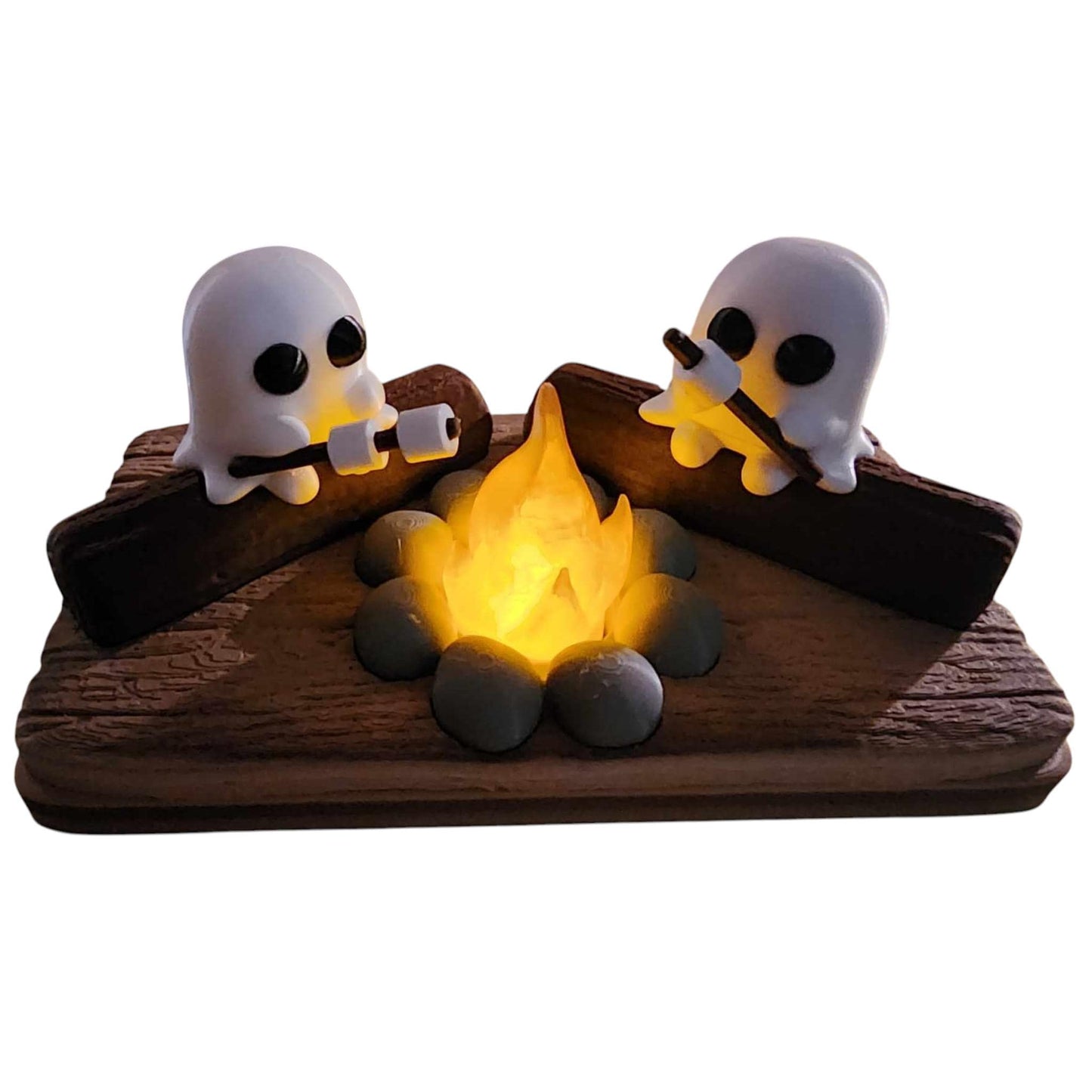 Ghost Campfire Scene with Marshmallows, Halloween Home Decor, Spooky Decor for Fall, Fun Halloween Decorations, Unique Gift Idea