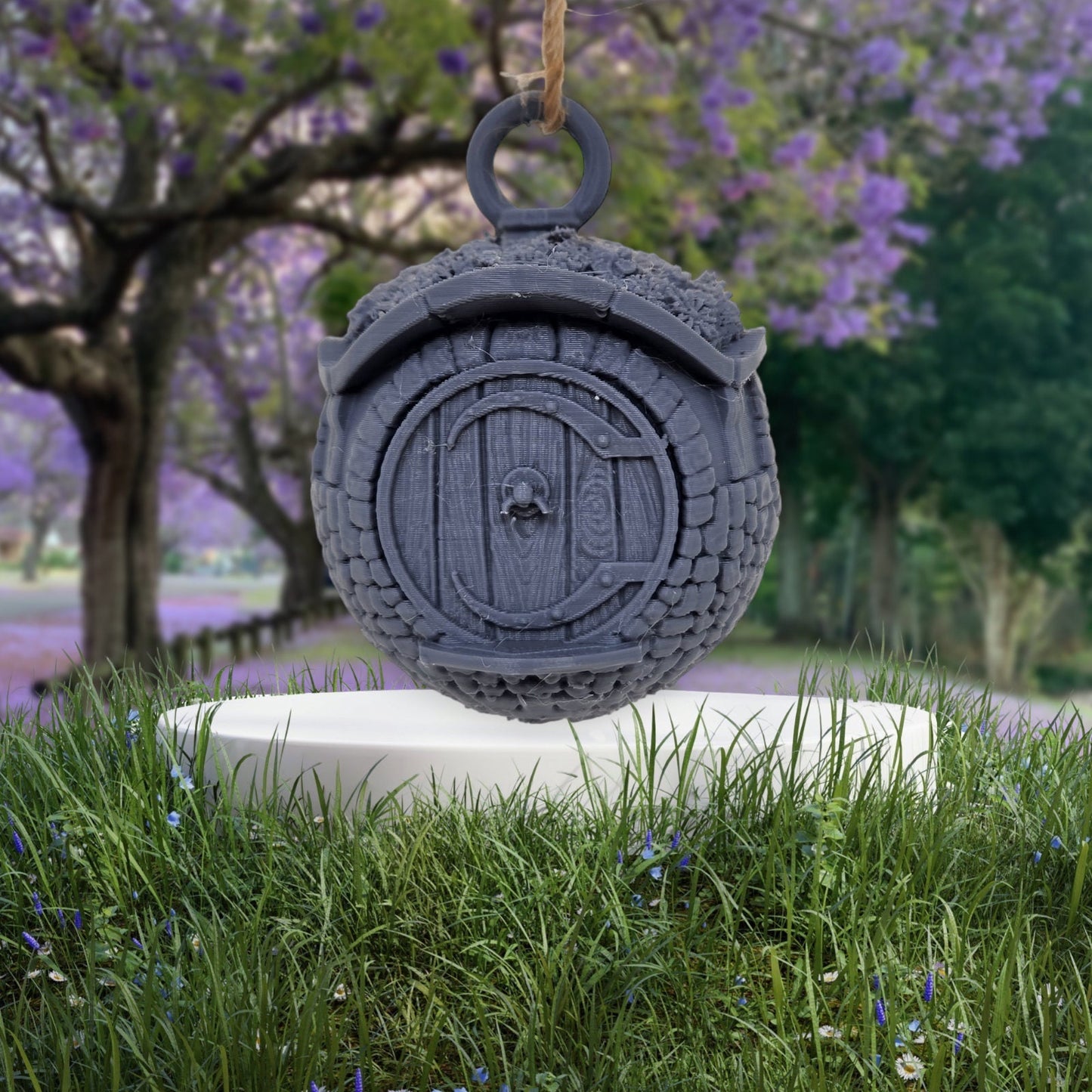 3D Printed Shire Hobbit Hole Ornament - Whimsical Christmas Decor - Unique Holiday Gift Idea