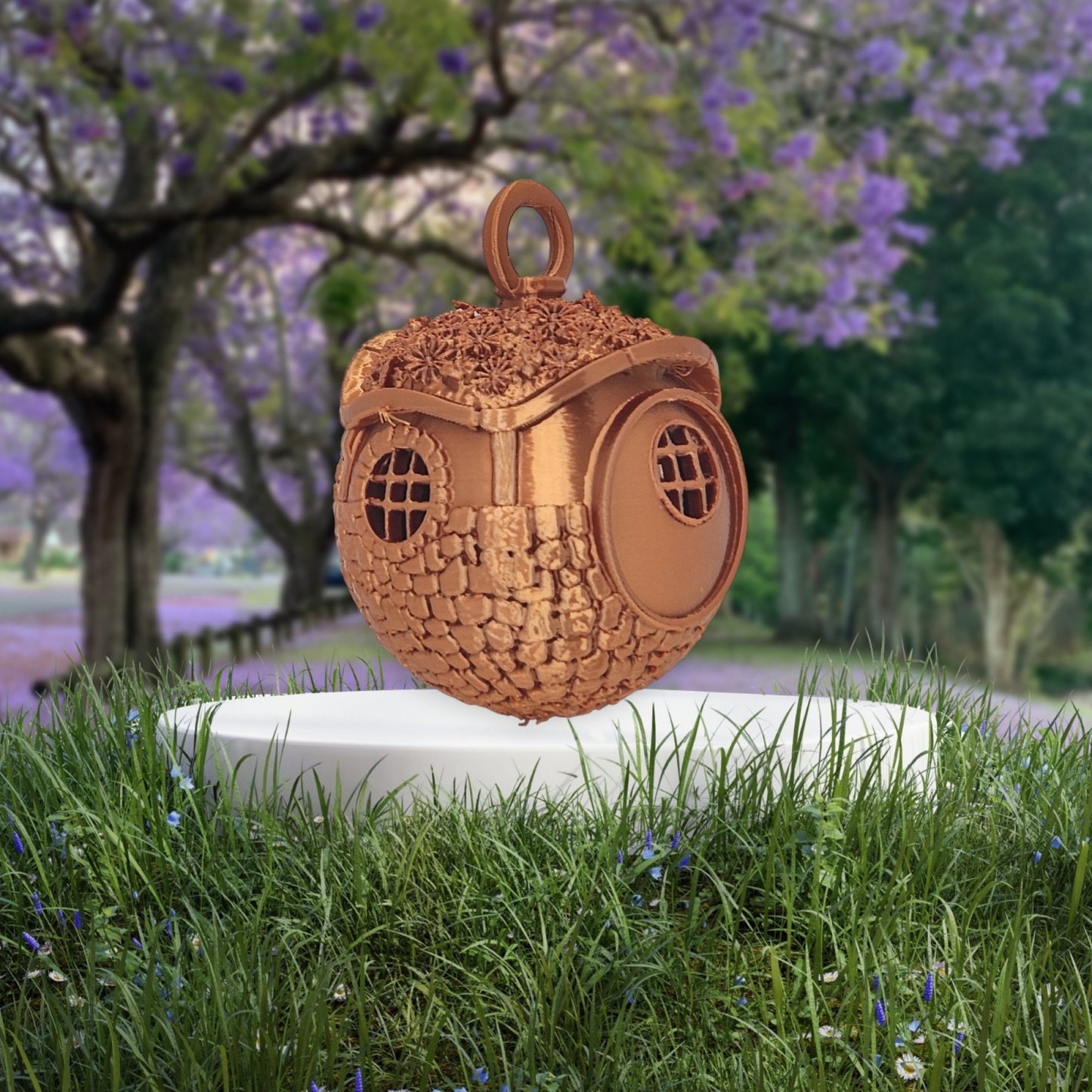 3D Printed Shire Hobbit Hole Ornament - Whimsical Christmas Decor - Unique Holiday Gift Idea