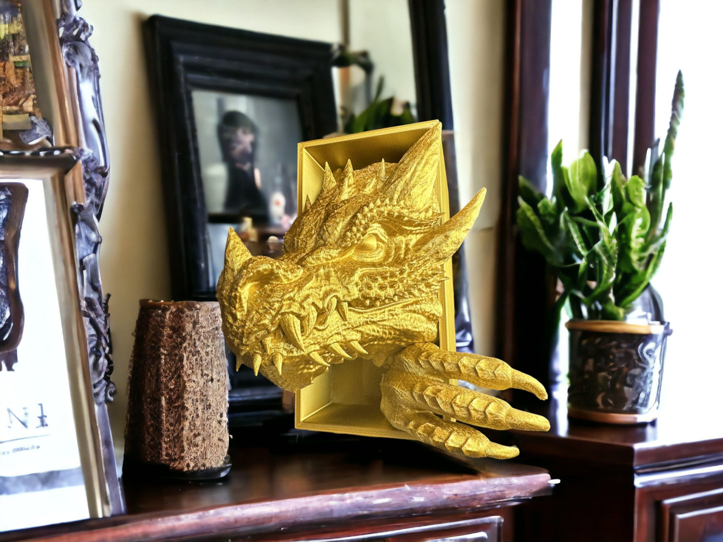 Dragon Book Nook Set | Dragon Head - Tail Shelf Decor for Book Lovers | Fourth Wing & Zodiac Academy Home Decor