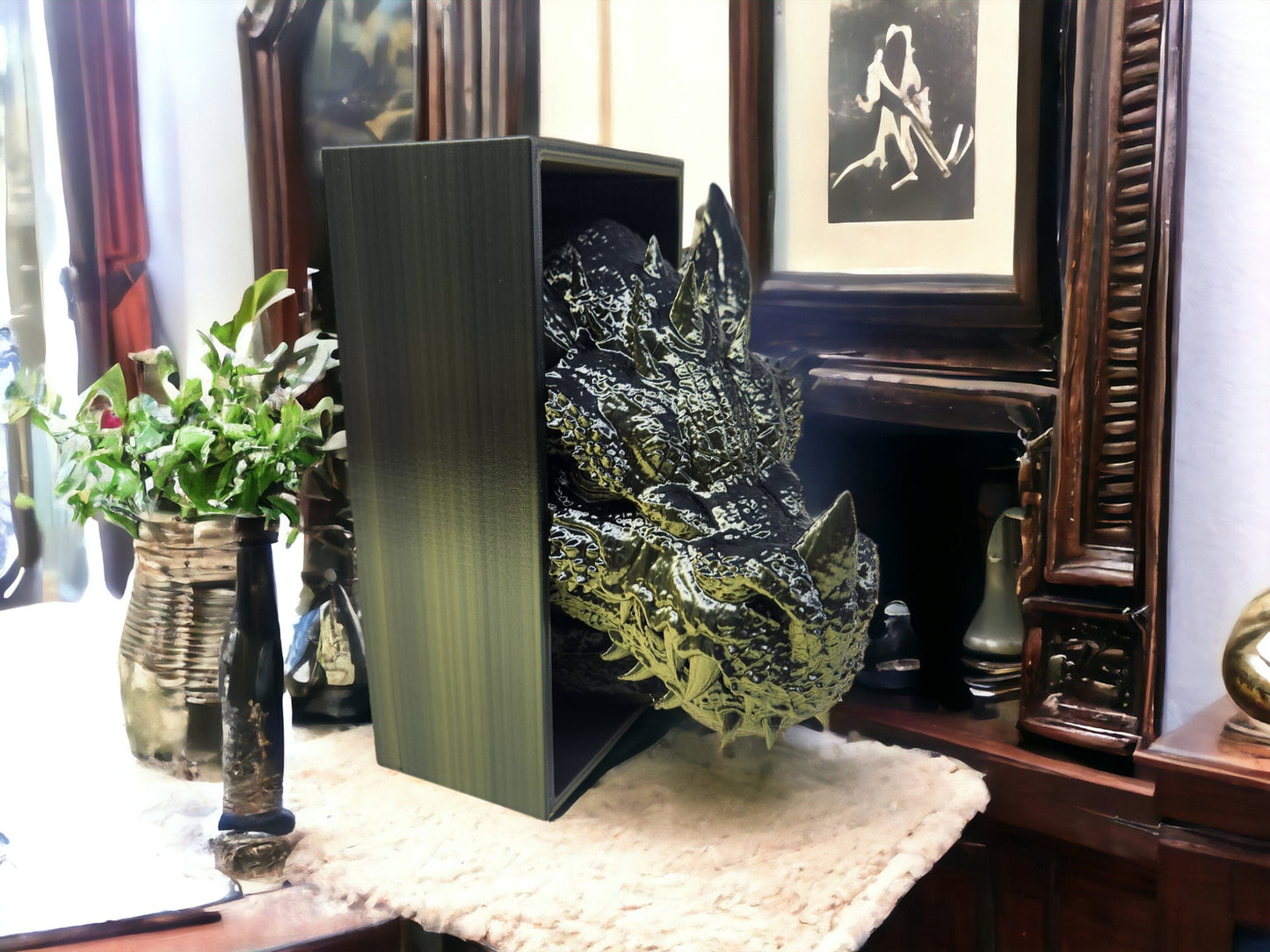 Dragon Book Nook Set | Dragon Head - Tail Shelf Decor for Book Lovers | Fourth Wing & Zodiac Academy Home Decor