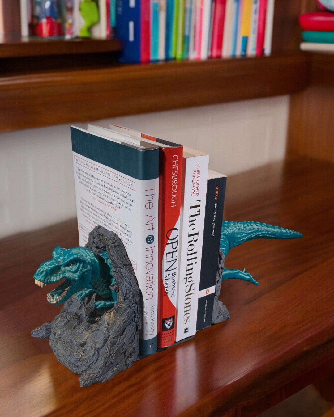 T-Rex Book Ends - Dinosaur Decor for Kids' Room, Nursery & Office - Unique Gift for Book Lovers, Heavy Duty Bookends