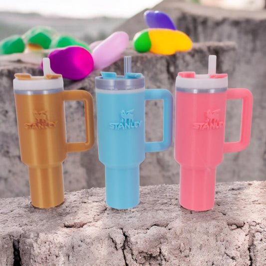 Tumbler Keychain Stanley Inspired | 3D Printed Holder for Chapstick, Pills & Cash | Unique Gift Idea