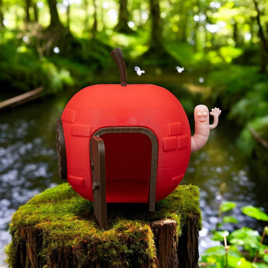 Rotten Apple Fairy House – Charming Fruity Getaway Decor, Perfect Size for Enchanted Garden & Home, Sweet Retreat Accessory