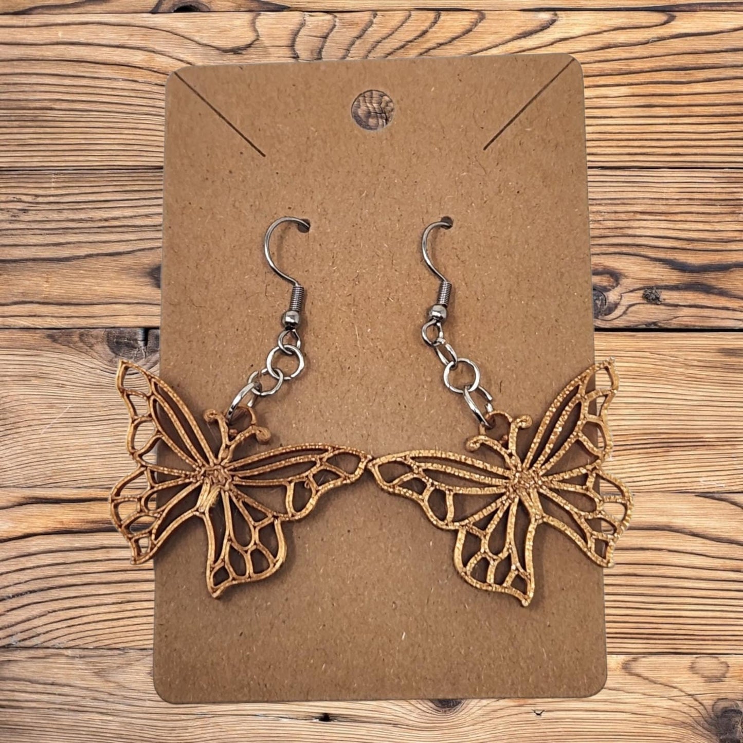 Butterfly Dangle Hook Earrings - Animal Inspired Fairy Unique 3D Printed Wings Jewelry