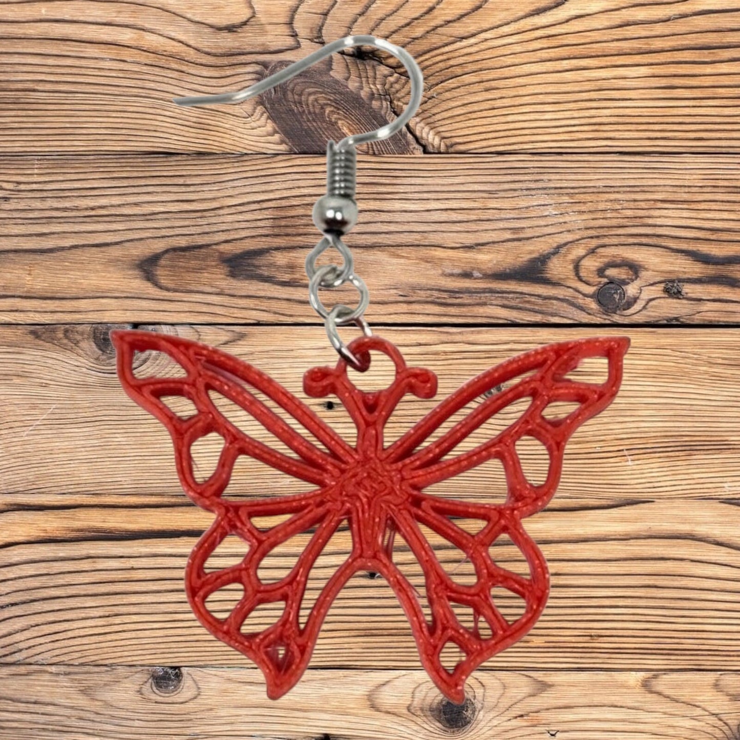 Butterfly Dangle Hook Earrings - Animal Inspired Fairy Unique 3D Printed Wings Jewelry