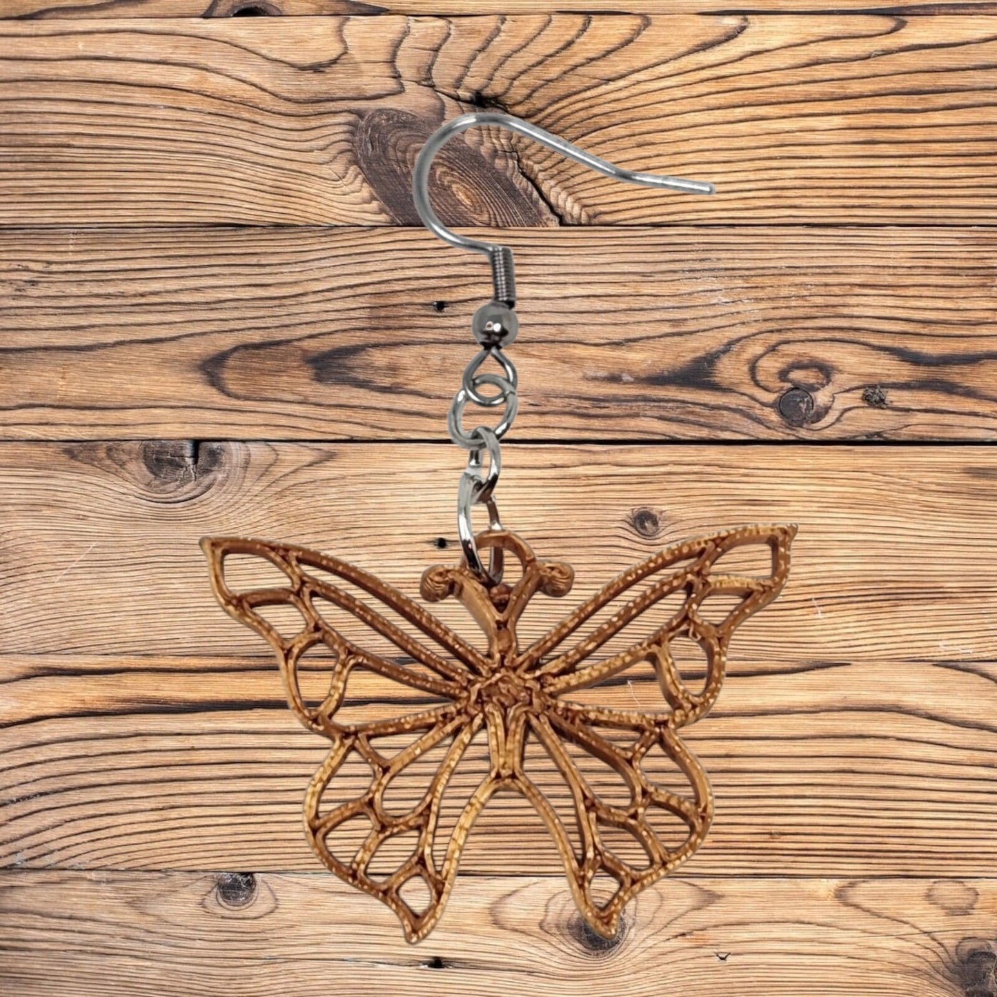 Butterfly Dangle Hook Earrings - Animal Inspired Fairy Unique 3D Printed Wings Jewelry