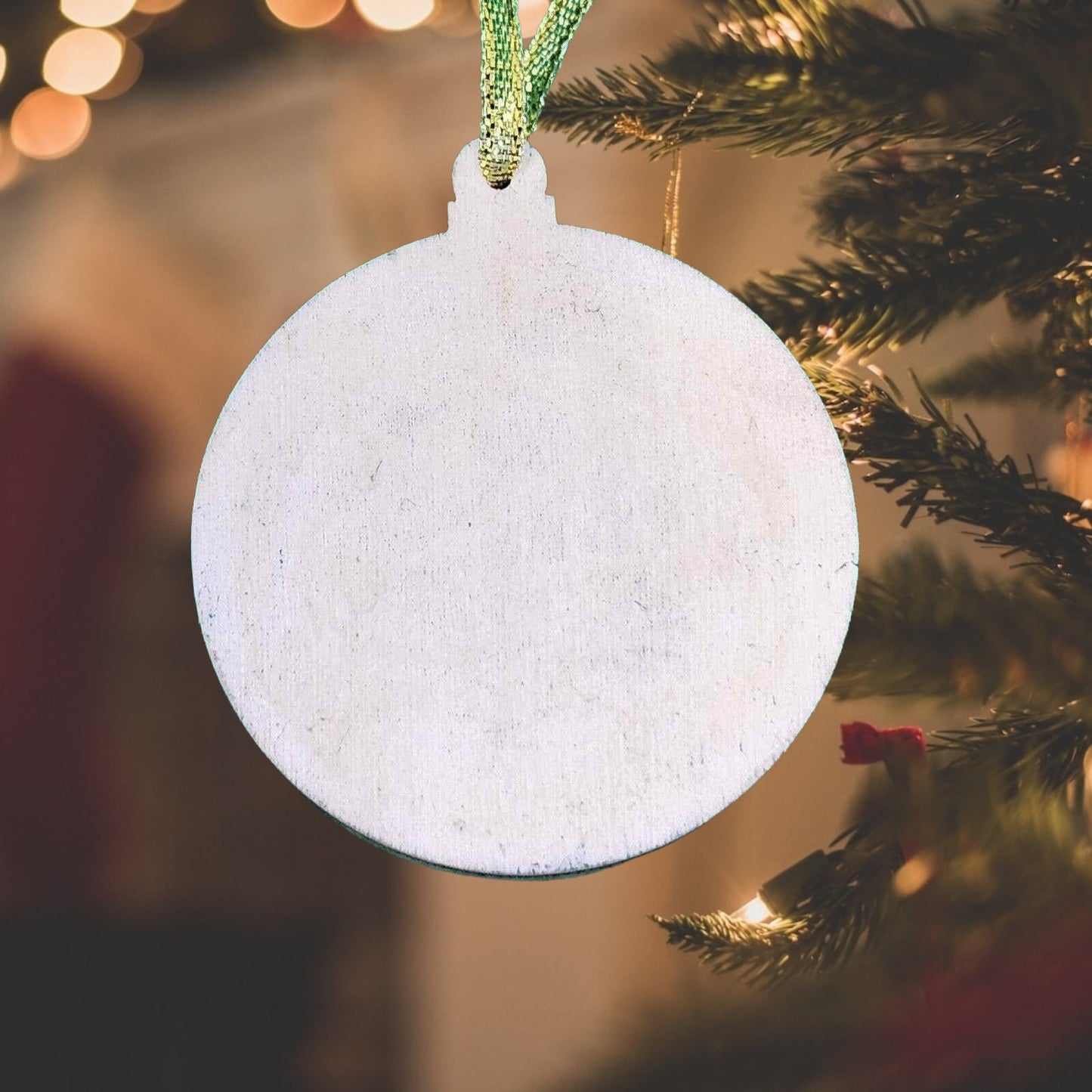 Laser Cut Wooden Round Bauble Snowflake Christmas Ornament - Elegant Holiday Decor