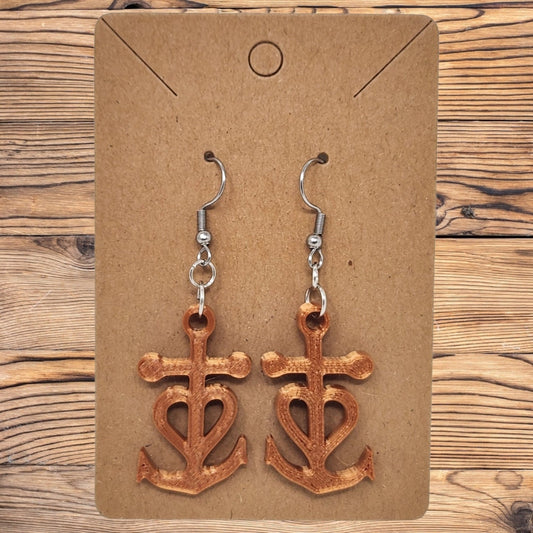 3D Printed Camargue Cross Sea Life Earrings - Coastal Elegance