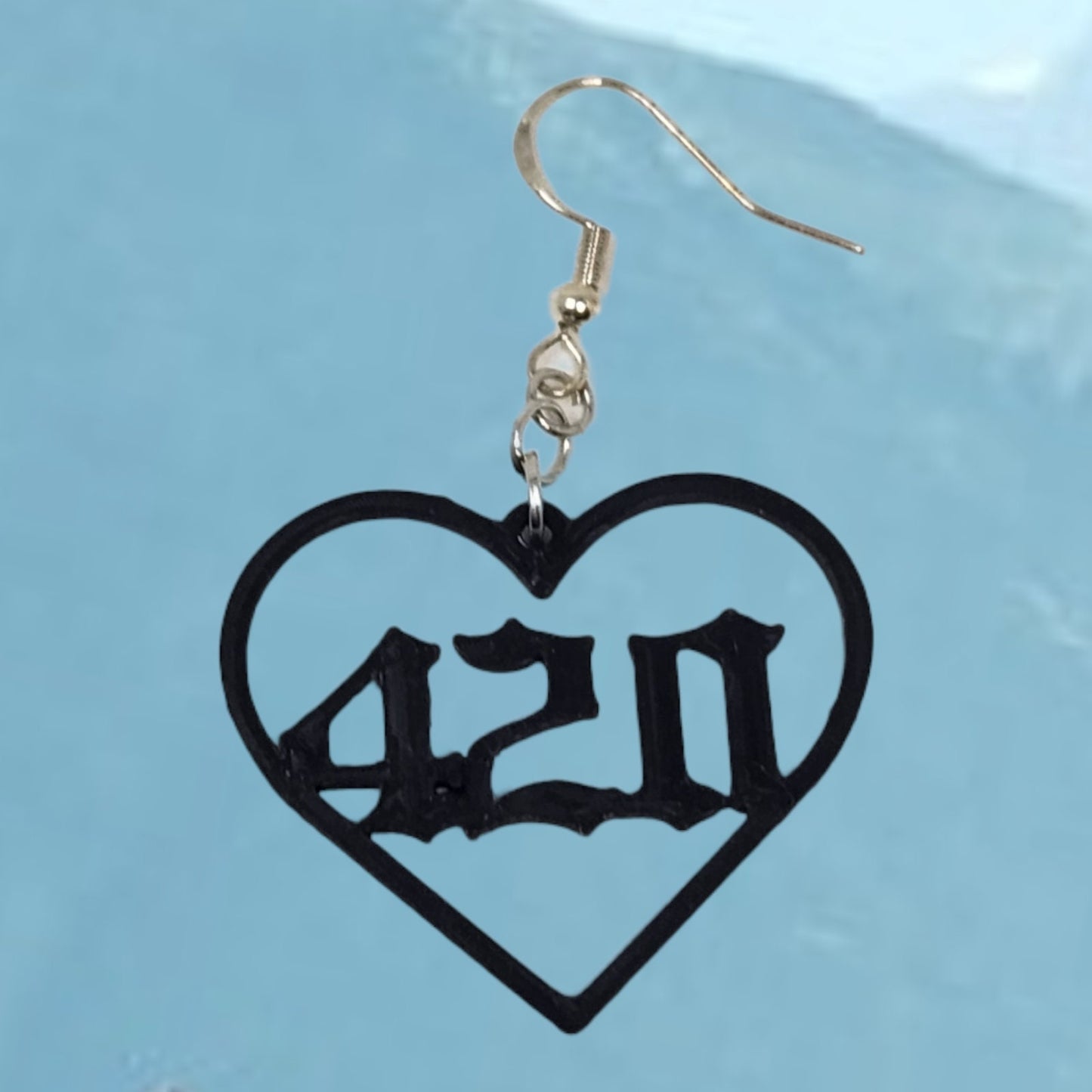 Handcrafted 420 Cannabis Earrings - Unique Marijuana Stoner Gift for Weed Lovers - Heart Statement Jewelry