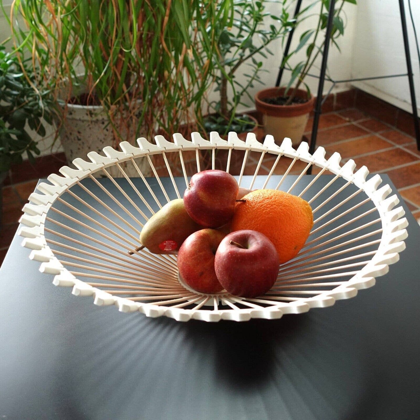 Handcrafted Art Deco Style 3D Printed Bowl | Unique Home Decor Piece with Wooden Skewers, Decoration Wooden Skewer Fruit Bowl Sun