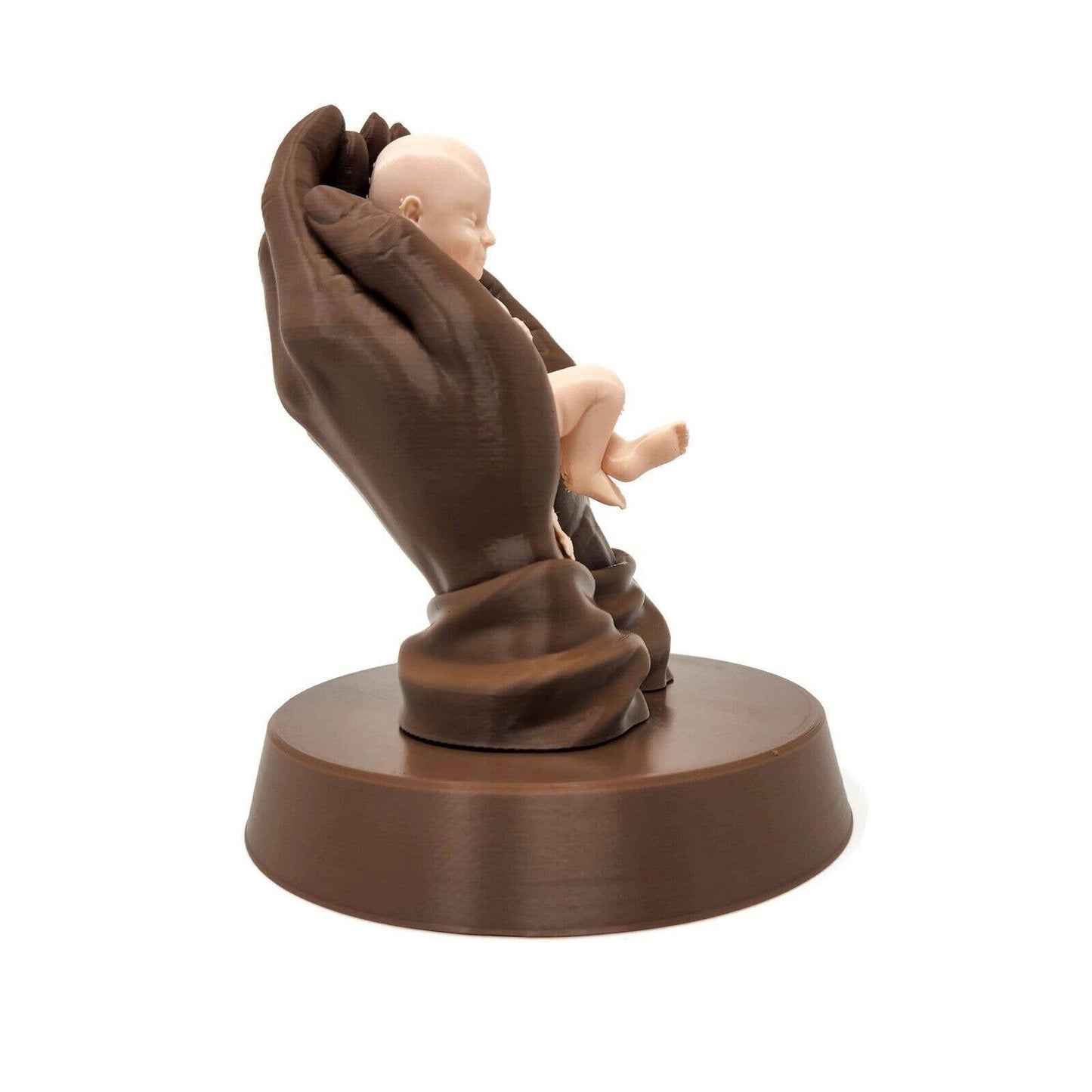 Love of Jesus Keepsake: Praying Hands with Baby Cradling God Hands -  3D Printed Figurine, 7 Inches - Jesus holding baby