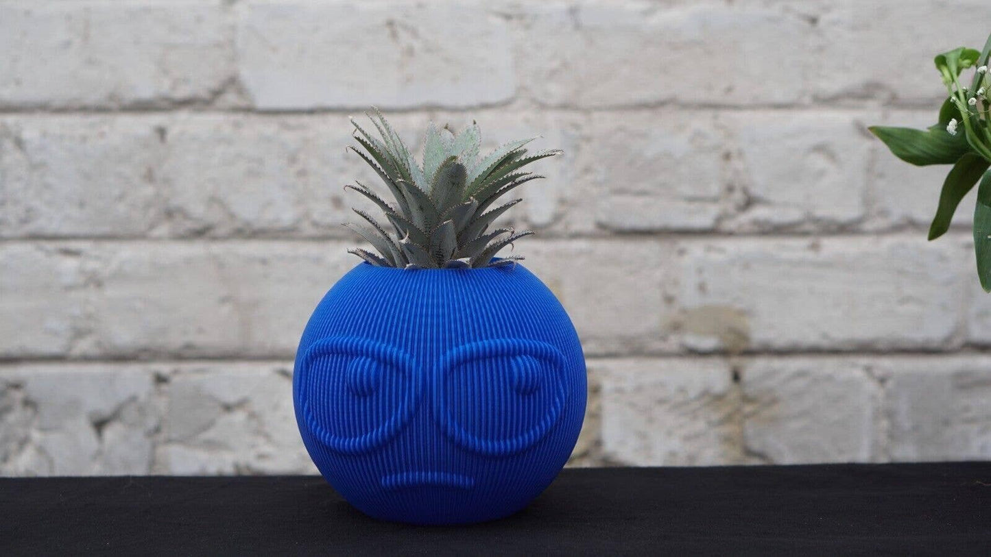 Funny Style Planter with Suspicious Dude Face - Emoji-Inspired Plant Decor