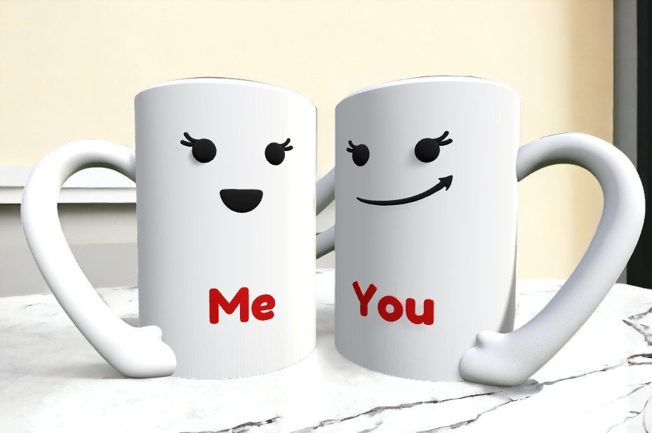 Unique Coffee Cup Style Couples Can Cup Holder - Customizable 3D Printed Cozy Home Decor Drinkware