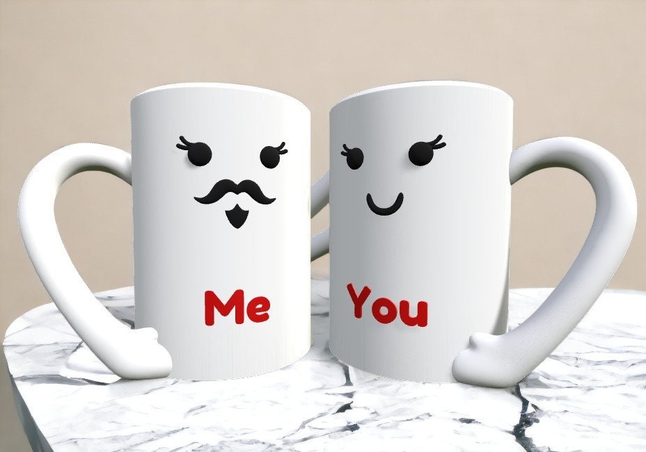 Unique Coffee Cup Style Couples Can Cup Holder - Customizable 3D Printed Cozy Home Decor Drinkware