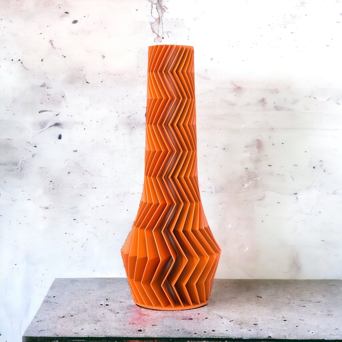 Tall Zigzag Pattern Bud Vase - Elegant Modern Table Centerpiece for Flowers & Christmas Decor