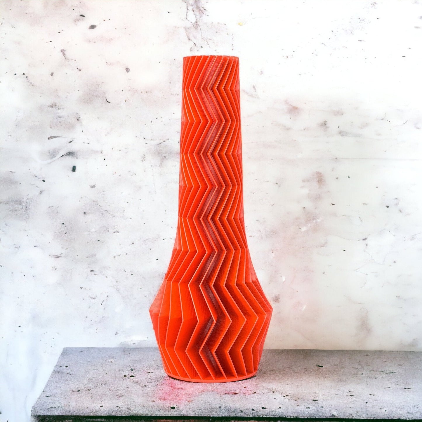 Tall Zigzag Pattern Bud Vase - Elegant Modern Table Centerpiece for Flowers & Christmas Decor