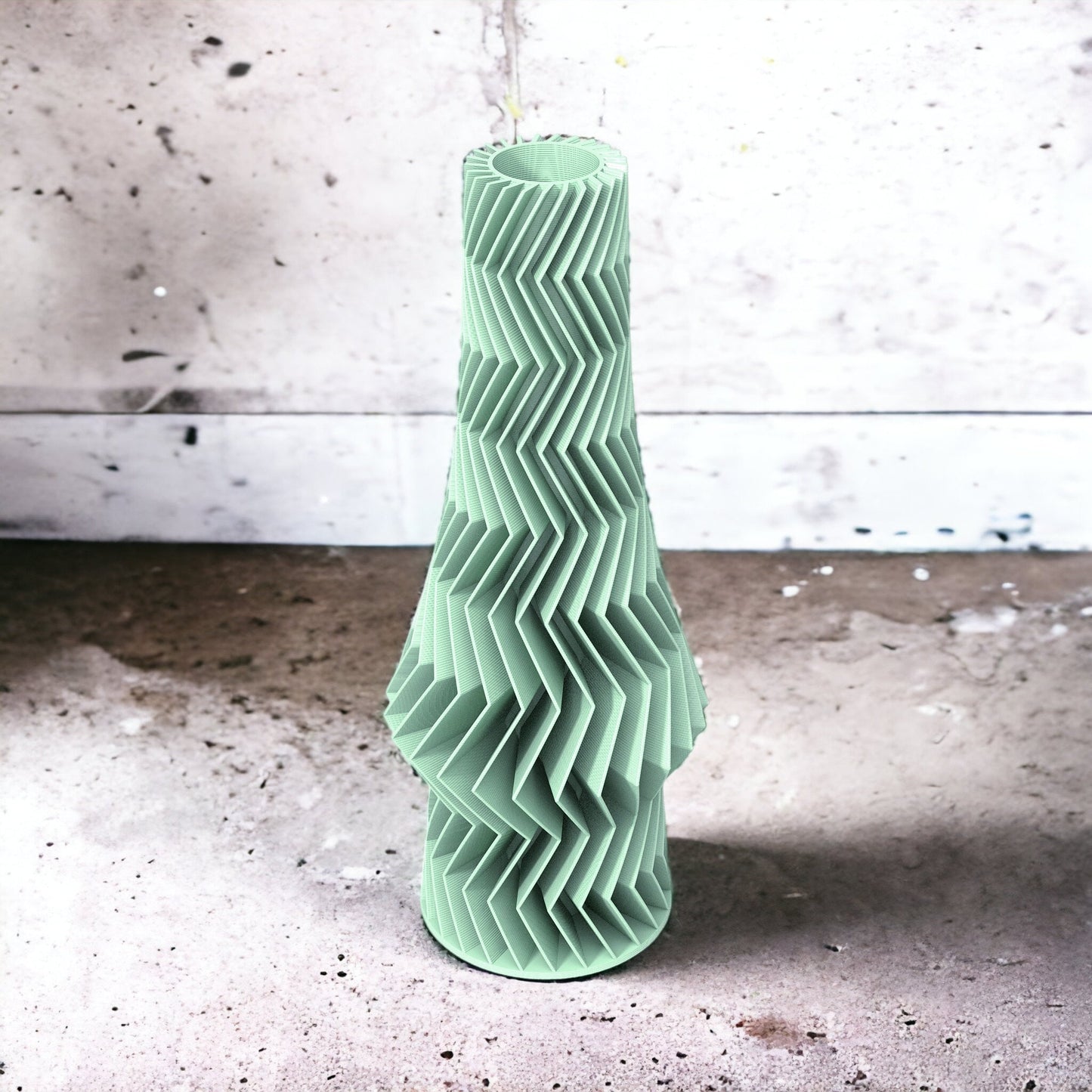 Tall Zigzag Pattern Bud Vase - Elegant Modern Table Centerpiece for Flowers & Christmas Decor