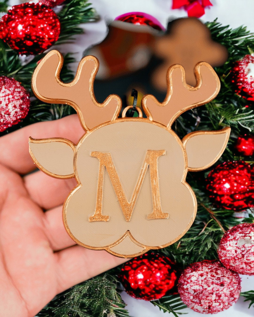 Customizable Monogram Alphabet Ornament - Family Christmas Ornament Multiple shapes - Family Manogram Keepsake