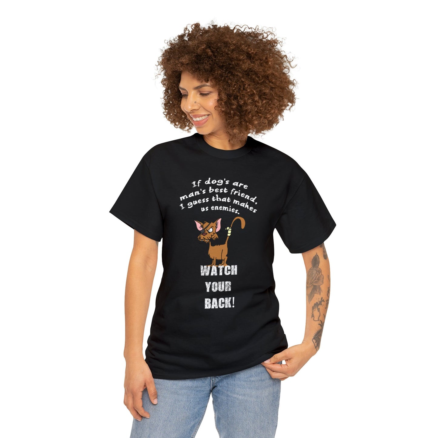 Dog Best Friend Cats Enemy Shirt - Watch Your Back and Flaunt Your Furry Loyalty Cat Lover Shirt