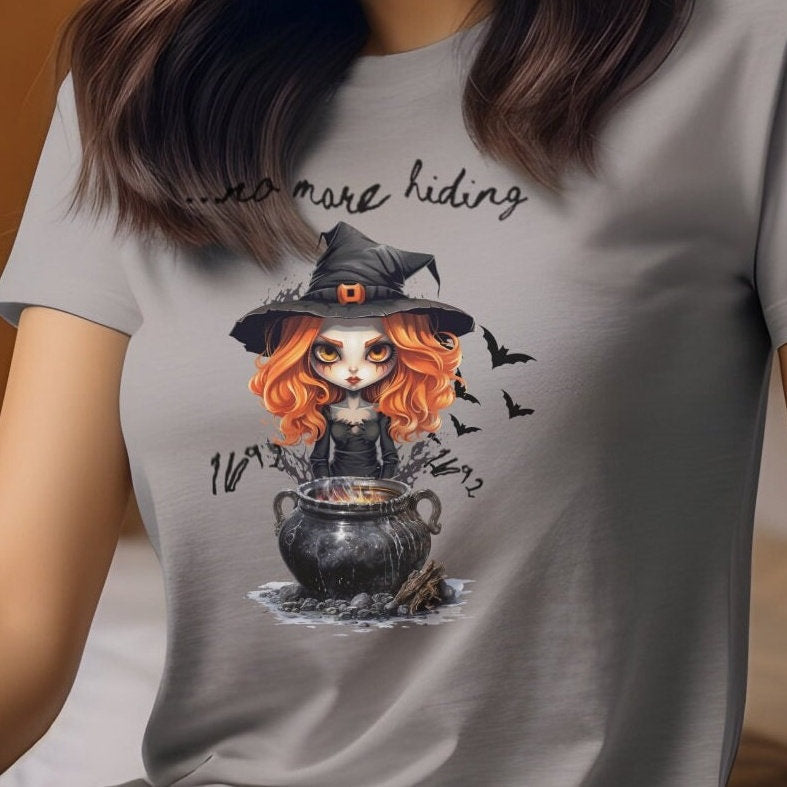 No More Hiding Salem Witch Shirt 1692 - Tee for Spooky Season Halloween Gift - Massachusetts Witch Trials