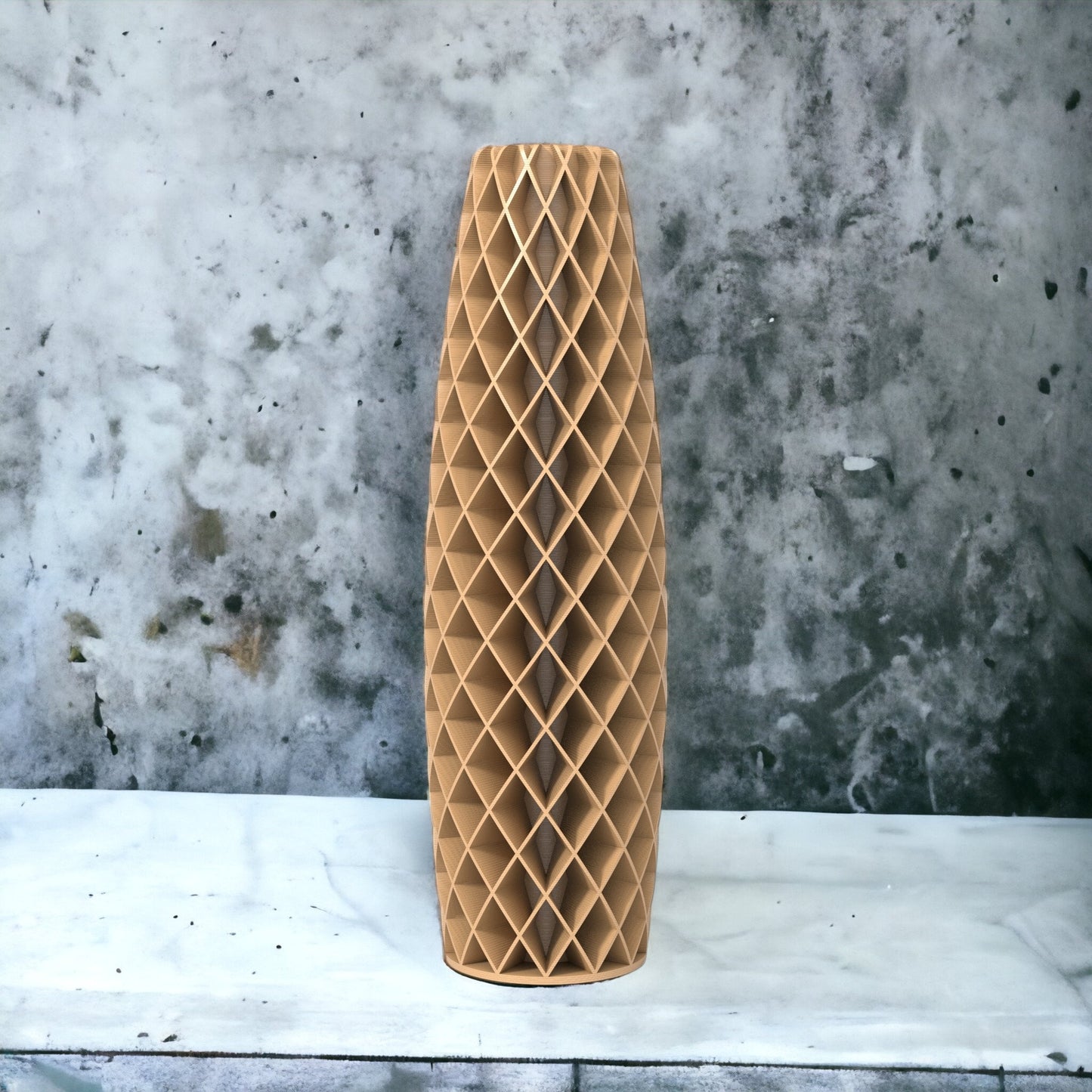 Tall Geometric Bud Vase - Elegant Modern Table Centerpiece for Flowers & Christmas Decor